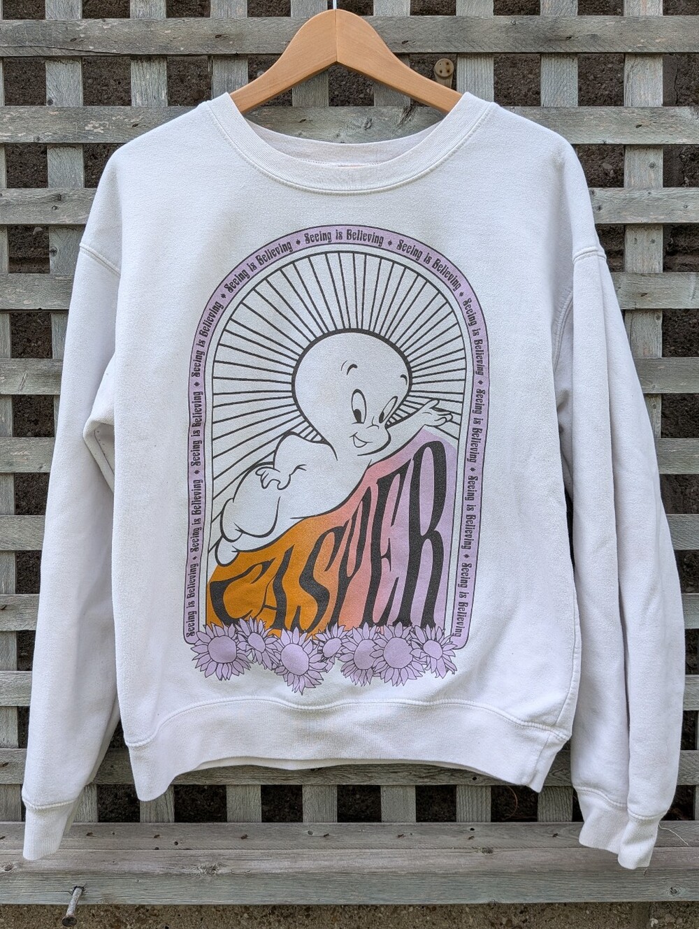 Casper The Friendly Ghost Crewneck Sweatshirt Youth Large (can fit Adult Small)
